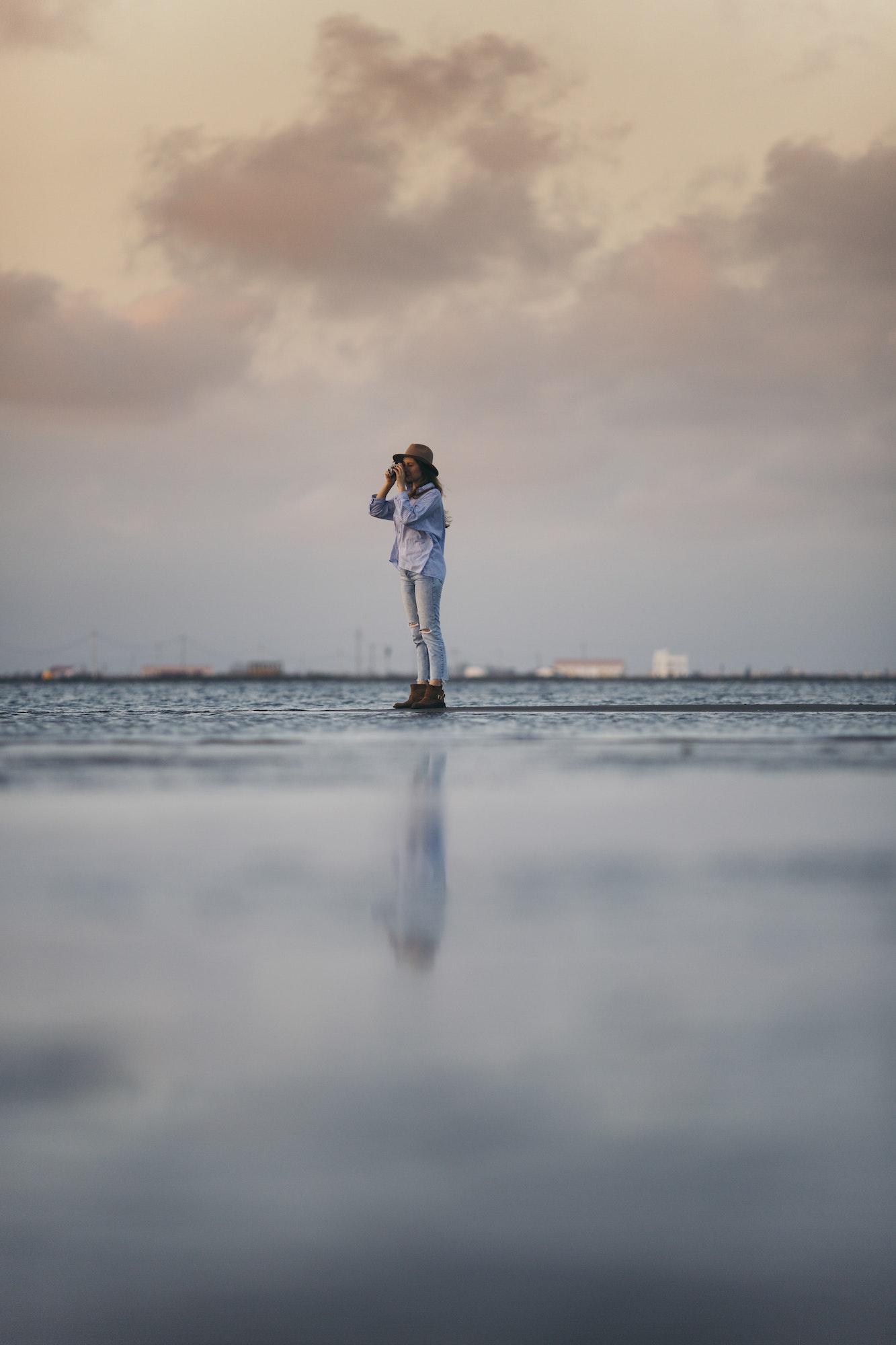 Photographer working at beach